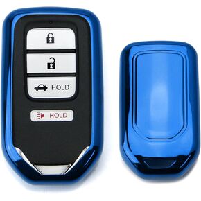 iJDMTOY Chrome Finish Black TPU Key Fob Protective Cover Case Compatible with Honda Accord Civic Crosstour HRV FIT Odyssey Ridgeline, etc