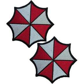 Ykonuyis Umbrella Corp Biohazard Logo Sign Star S.T.A.R.S. Police Star Raccoon Patch Hook and Loop Tactical Morale Applique Fastener Military Embroidered Patch 2Pcs