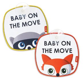 Diono Baby On The Move 4 Pack of Baby On Board Car Window Stickers with Suction Cups