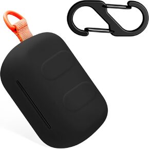 Geiomoo Silicone Case for Skullcandy Dime 3, Protective Cover with Carabiner (Black)