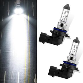 Pack-2 Car H3 Halogen Fog Light Bulb, 12V 55W Anti-UV Anti-seismic Quartz Glass Lamp Housing, High Brightness Low Beam Replacement, Universal for Cars Plug and Play Lighting Bulb (White)