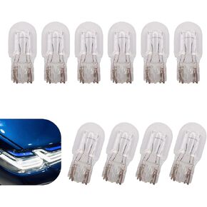 10 PCS T20 (1891/7443) Car Brake Bulb, 15mm x 42mm 12V 21/5W 1680LM Dual Filament Quartz Glass Instrument Light, Automotive Auxiliary Lighting Accessory, Suitable for Most Cars (White) in Kuwait