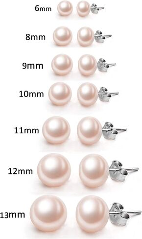 EVER FAITH 925 Sterling Silver AAA Pink Freshwater Cultured Pearl Button Stud Earrings in Saudi Arabia