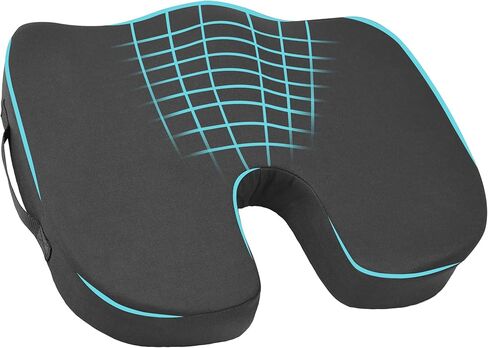 وسادة مقعد مريحة من إسفنج الذاكرة من Elantrip، راحة فائقة، دعم العصعص على شكل حرف U لكراسي المكتب، ومقاعد السيارة، والاستخدام المنزلي، غطاء غير قابل للانزلاق وقابل للغسل لتخفيف آلام عرق النسا وعظم الذيل، رمادي in Kuwait