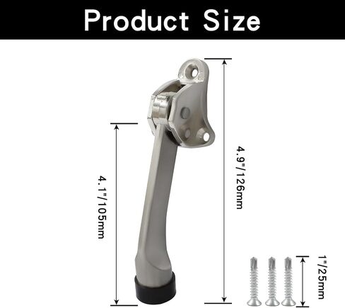 Door Stoppers Kickdown Door Stops Set of 2 - Heavy Duty Doorstops for Bottom of Door - 4 Inch Black Easy Kick Down Floor Door Stoppers with Adjustable Release in Saudi Arabia