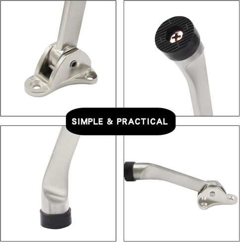 Door Stoppers Kickdown Door Stops Set of 2 - Heavy Duty Doorstops for Bottom of Door - 4 Inch Black Easy Kick Down Floor Door Stoppers with Adjustable Release in Saudi Arabia