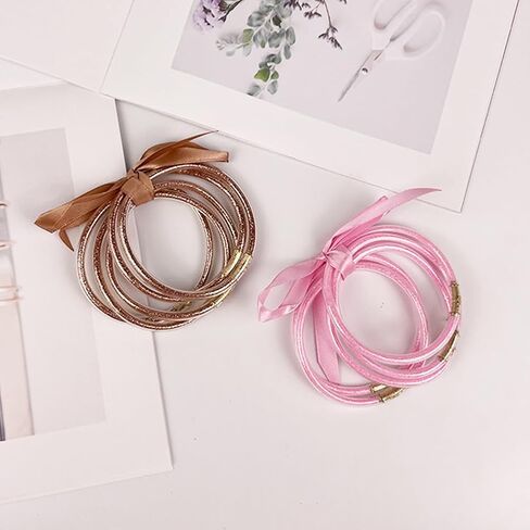 10 Pack Glitter Jelly Bracelets Fashion Jewelry Jelly Bangle Bracelets Sparkling Lightweight Silicone Bracelets for Women Girls in Kuwait