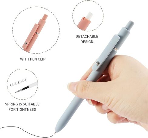 Gel Pens,5PCS Retractable Gel Ink Pens with 10PCS Refills,Black Ink Pens,0.5mm Fine Point Quick Drying Writing Pens,Soft Touch Cute Pens Aesthetic School Supplies(As Shown) in Saudi Arabia