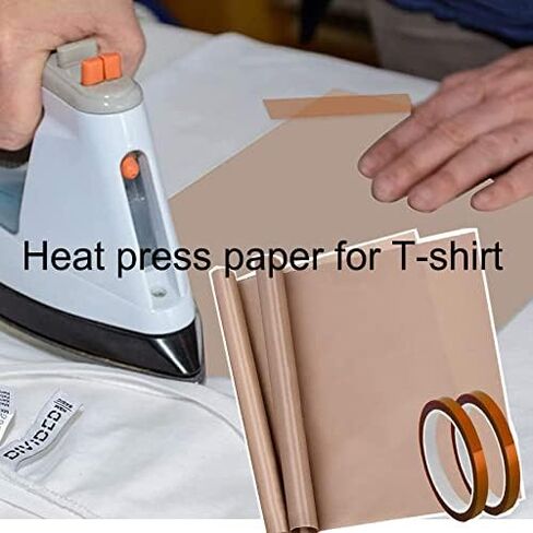 Teflon Sheet for Heat Press T Shirt Teflon Paper Heat Tape for Sublimation Heat Resistant Transfer Tape 1 Set T Shirt Alignment Ruler Guide to Center Designs with Weeding Tool for Vinyl Craft Sewing in Saudi Arabia