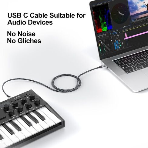 كابل طابعة FEMORO USB B إلى USB C بطول 3 أقدام، كابل USB C إلى USB B محول USB-B إلى USB-C كابل USB 2.0 إلى USB C MIDI متوافق مع جهاز MacBook Pro HP Digital Piano DJ MIDI (3 أقدام) in Saudi Arabia