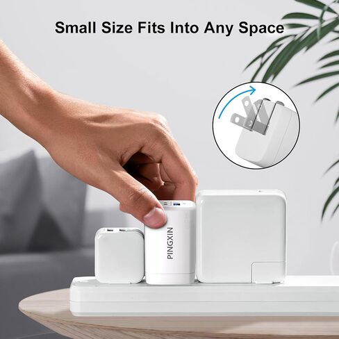 USB C Charger 65W Wall Charger,(GaN III)3 Port Fast Charging Station,65W Foldable Wall Charger Adapter for MacBook Pro/Air,HP,ThinkPad,Dell XPS,iPhone 15/14,Pro,iPad Pro/Air,Galaxy S23,Steam Deck,etc in Saudi Arabia