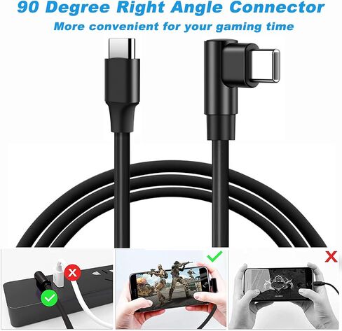كابل شاحن USB C إلى USB C 60 وات 16FT PD نوع C سلك شاحن الزاوية اليمنى شحن سريع USBC إلى كابل USBC لهاتف iPhone 15 Pro Max Plus Samsung S23 S22 S21 S21+ S20 FE Note 20 iPad Pro Air Mini MacBook in Saudi Arabia