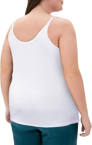 Moon Wood Plus Size Ribbed Tank Tops for Women spaghetti strap Cotton Camisole Scoop Neck Sleeveless Basic Shirts in Saudi Arabia