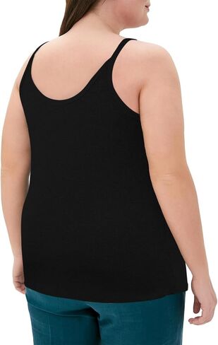 Moon Wood Plus Size Ribbed Tank Tops for Women spaghetti strap Cotton Camisole Scoop Neck Sleeveless Basic Shirts in Saudi Arabia