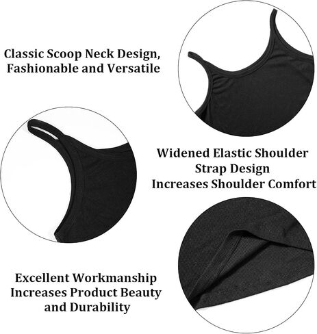 Moon Wood Plus Size Ribbed Tank Tops for Women spaghetti strap Cotton Camisole Scoop Neck Sleeveless Basic Shirts in Saudi Arabia