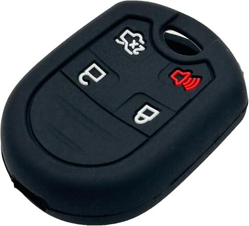 2pcs Key Fob Cover Case Protector for Ford F150 F-150 F250 F350 Mustang Fusion Explorer Taurus Expedition Lincoln MKS MKX MKZ Navigator, Black&Red in Saudi Arabia