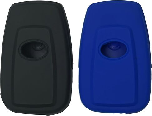 2pcs 4 Buttons Silicone Key Fob Cover for Toyota 2020-2024 Camry RAV4 Highlander Avalon C-HR Prius Corolla GT86 (Black + Blue) in Saudi Arabia