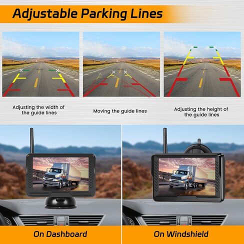 RV Backup Camera Wireless, 5 Inch Monitor No Drilling Hitch Truck Rear View Camera, Waterproof IR Night Vision Car Rear Camera System with Stable Digital Signal for Truck, SUV, Van, Trailer in Saudi Arabia