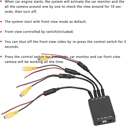 4 Way Camera Control,4 Way Car Video Switch 360 Degree Panoramic Rearview Camera Control Box System Universal Car Video Switch Multiple Cameras Control 4 Way car Camera System in Saudi Arabia