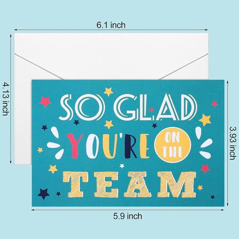 24 Sets Welcome to the Team Cards for Employees with Envelopes So Glad You're on the Team Gifts Appreciation Thank You Encouragement Business Work Greeting Cards for Gratitude Recognition(Classic) in Saudi Arabia
