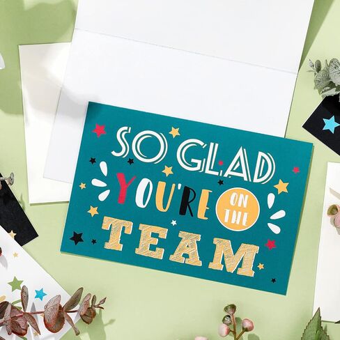 24 Sets Welcome to the Team Cards for Employees with Envelopes So Glad You're on the Team Gifts Appreciation Thank You Encouragement Business Work Greeting Cards for Gratitude Recognition(Classic) in Saudi Arabia