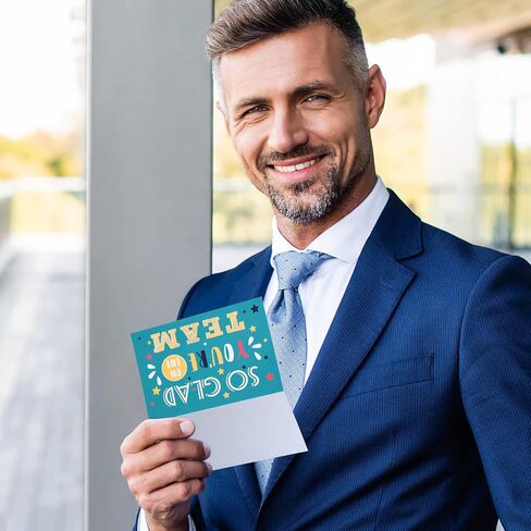 24 Sets Welcome to the Team Cards for Employees with Envelopes So Glad You're on the Team Gifts Appreciation Thank You Encouragement Business Work Greeting Cards for Gratitude Recognition(Classic) in Saudi Arabia