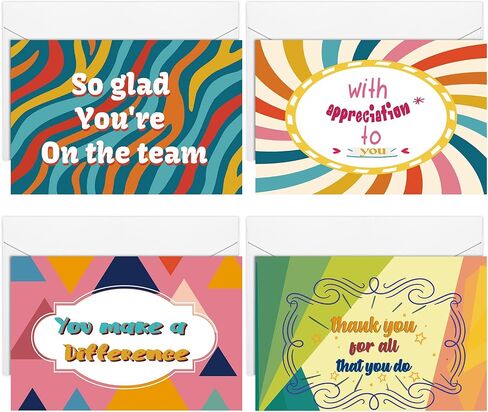 24 Sets Welcome to the Team Cards for Employees with Envelopes So Glad You're on the Team Gifts Appreciation Thank You Encouragement Business Work Greeting Cards for Gratitude Recognition(Classic) in Saudi Arabia