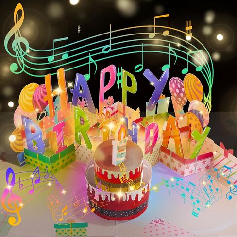 بطاقات عيد ميلاد منبثقة ثلاثية الأبعاد، قابلة للنفخ على شكل شمعة على شكل شمعة، موسيقى عيد ميلاد سعيد، بطاقات بريدية منبثقة، بطاقات تهنئة، أفكار هدايا للنساء والرجال والأم والزوجة والزوج والأخت والصبي والفتاة والصديق، in Kuwait