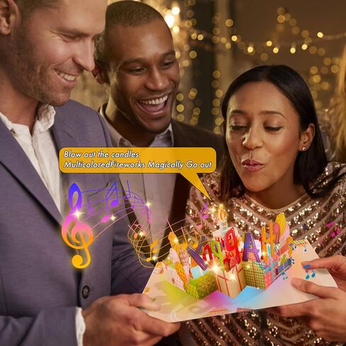 بطاقات عيد ميلاد منبثقة ثلاثية الأبعاد، قابلة للنفخ على شكل شمعة على شكل شمعة، موسيقى عيد ميلاد سعيد، بطاقات بريدية منبثقة، بطاقات تهنئة، أفكار هدايا للنساء والرجال والأم والزوجة والزوج والأخت والصبي والفتاة والصديق، in Kuwait