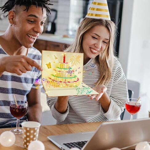 بطاقات عيد ميلاد منبثقة ثلاثية الأبعاد، قابلة للنفخ على شكل شمعة على شكل شمعة، موسيقى عيد ميلاد سعيد، بطاقات بريدية منبثقة، بطاقات تهنئة، أفكار هدايا للنساء والرجال والأم والزوجة والزوج والأخت والصبي والفتاة والصديق، in Kuwait