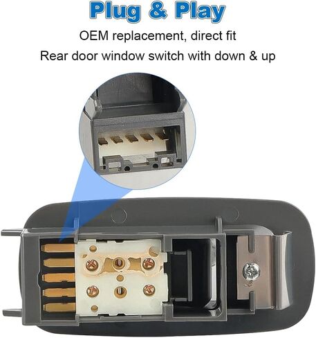 Rear Door Window Switch Compatible with Toyota Tacoma 2.7L L4 and 4.0l V6 2005 2006 2007 2008 2009 2010 2011 2012, Power Window Switch Rear Left or Right, Replacement for 84810AA010B2, 901-354 in Saudi Arabia