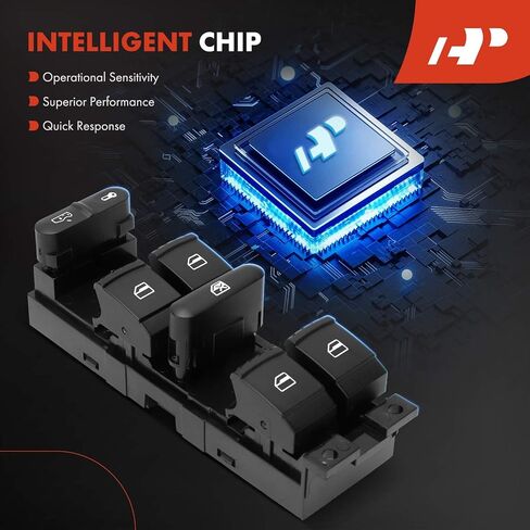 A-Premium Front Driver Side Master Power Window Switch Compatible with Volkswagen Jetta 1999-2010, Golf 1999-2006, Passat 1998-2005, Bora 2005, Jetta City 2007-2009, Clasico, GLI, Replace# 1J4959857 in Saudi Arabia