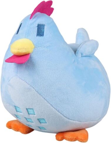 وسائد قطيفة على شكل دجاجة، لعبة دجاجة الوادي ستاردو بلاشيز 7.9 بوصة هدية لمحبي الألعاب، دمية وسادة حيوانات محشوة ناعمة للأطفال والبالغين ديكور منزلي (أزرق سماوي) in Kuwait