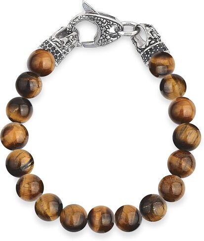 سوار رجالي من الفولاذ المقاوم للصدأ مطرز بالخرز من Crucible Jewelry ذو لمسة نهائية عتيقة in Saudi Arabia