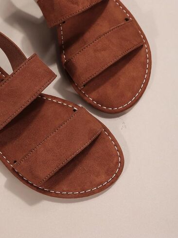 OYOANGLE Women's Two Straps Elastic Ankle Strap Flats Sandals Open Toe Solid Comfortable Slides Sandals in Saudi Arabia