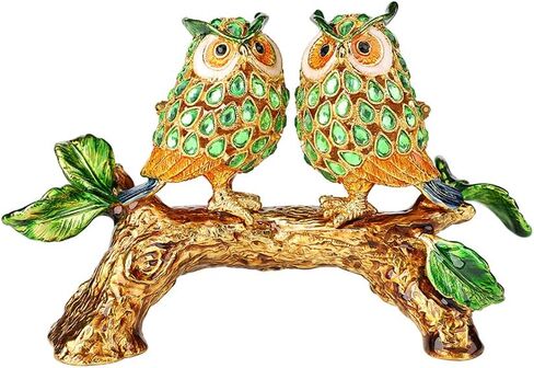 QIFU صندوق حلية من المينا مطلي يدويًا على شكل بومة ملونة، هدية فريدة للعائلة in Kuwait