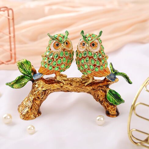 QIFU صندوق حلية من المينا مطلي يدويًا على شكل بومة ملونة، هدية فريدة للعائلة in Kuwait