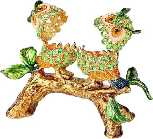 QIFU صندوق حلية من المينا مطلي يدويًا على شكل بومة ملونة، هدية فريدة للعائلة in Kuwait