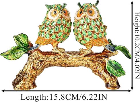 QIFU صندوق حلية من المينا مطلي يدويًا على شكل بومة ملونة، هدية فريدة للعائلة in Kuwait