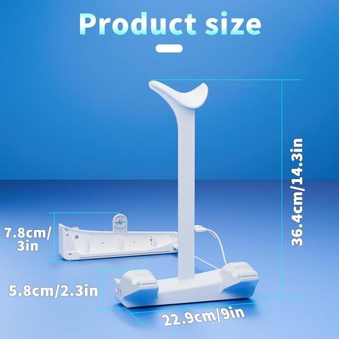 Horizontal Stand for Ps5 Slim Disc & Digital Console, Playstation 5 Slim Stand with Dual Controller Charger and 7 RGB Light, PS5 Slim Accessories for 2023 PS5 Slim Console (NOT Fit 2020 PS5), White in Saudi Arabia