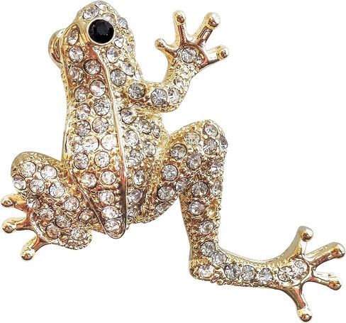 Navachi 18k Gold Plated Full Crystal Frog Brooch pin in Saudi Arabia