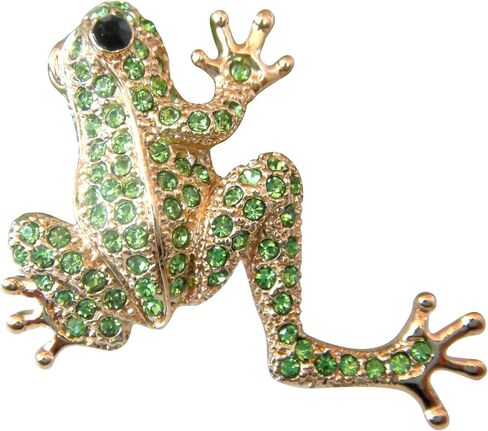 Navachi 18k Gold Plated Full Crystal Frog Brooch pin in Saudi Arabia