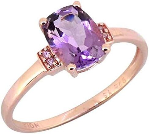 YoTreasure 1.32 Ct Amethyst Pink Sapphire Solid 10k Rose Gold Ring in Saudi Arabia