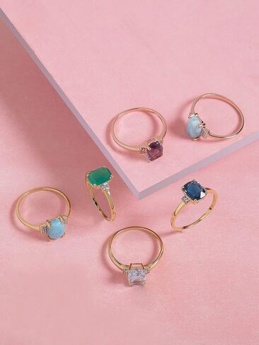 YoTreasure 1.32 Ct Amethyst Pink Sapphire Solid 10k Rose Gold Ring in Saudi Arabia