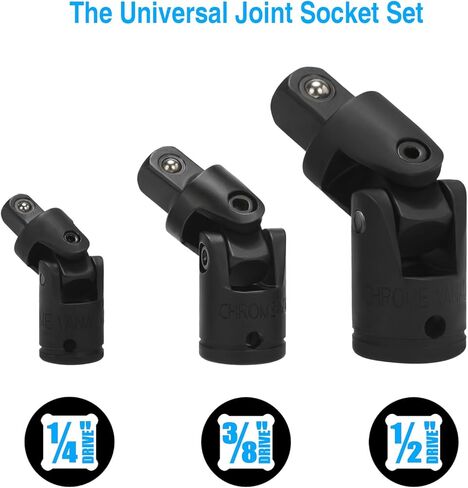 Universal Joint Socket Adapter and Reducer Set,7-Piece,Drive sizes: 1/4 in., 3/8 in., 1/2 in. in Saudi Arabia