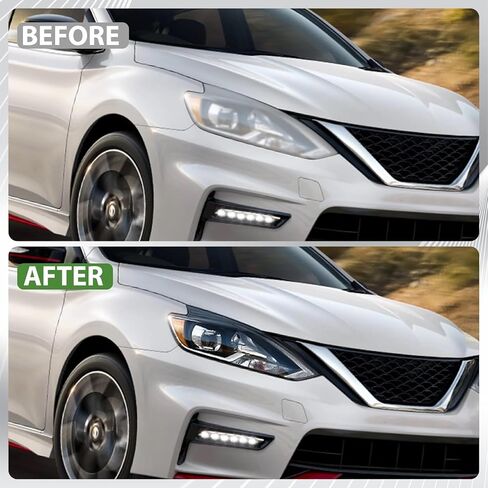 مصباح أمامي هالوجين متوافق مع 2016 2017 2018 2019 Nissan Sentra بديل مباشر للمصابيح الأمامية السوداء NI2503244 (جانب الركاب) in Kuwait