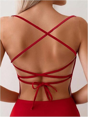MakeMeChic Women's One Piece Swimsuit Tie Back Lace Up Tummy Control Bathing Suit in Saudi Arabia