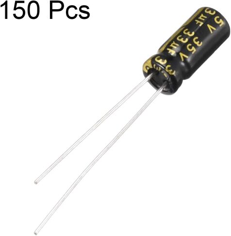 uxcell Aluminum Radial Electrolytic Capacitor with 33uF 35V 105 Celsius Life 2000H 5 x 11 mm Black 150pcs in Saudi Arabia