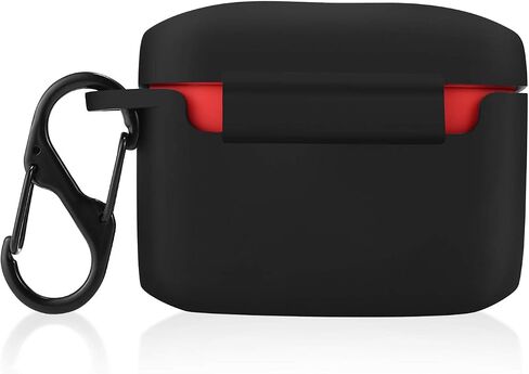 Protective Silicone Cover for Jabra Elite (Active) 65t Charging Case, Portable Carrying Cases with Carabiner Keychain (Black) in Saudi Arabia