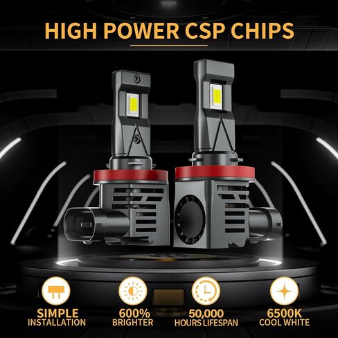 9005/HB3 H11/H8/H9 LED Bulbs Combo, 60000LM 900% Brighter 6500K Cool White Backup LED Exterior Lights, 1:1 Size H11 9005 LED Bulbs Plug-N-Play, Pack of 4 in Saudi Arabia